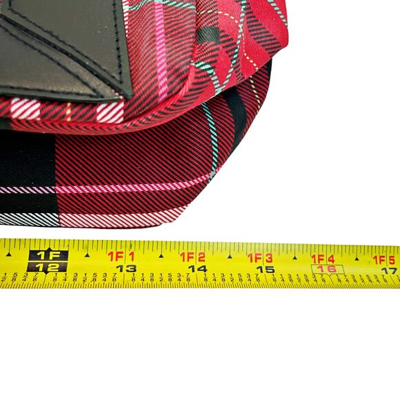 Victoria's Secret Red Black Floral Tartan Plaid Weekender Tote Bag - Picture 3 of 4